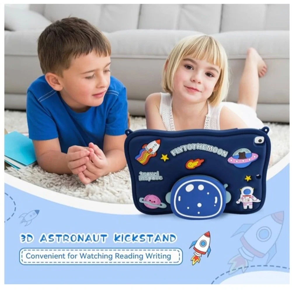 Space-Themed Astronaut Tablet Case with Strap